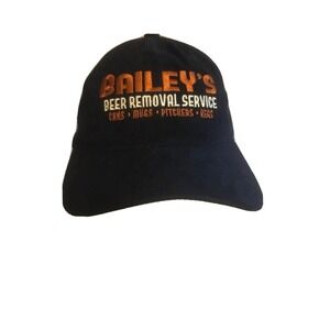 Baileys Beer Removal Service Black Embroidered Hat Sportsman Adjustable 100% Cot